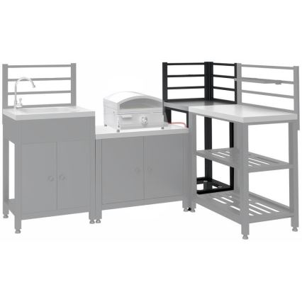 Hoekmodule voor buiten 47x47x123 cm zwart/roestvrij staal