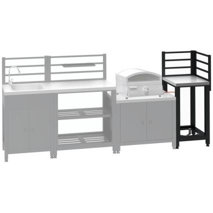 Hoekmodule voor buiten 47x47x123 cm zwart/roestvrij staal