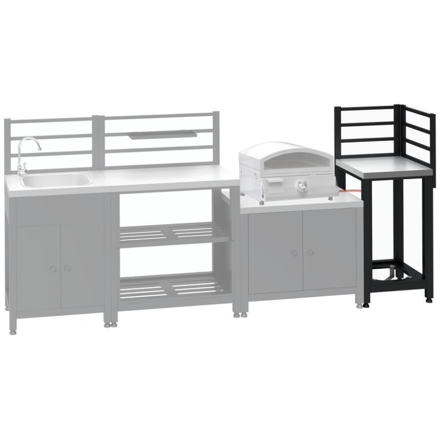 Hoekmodule voor buiten 47x47x123 cm zwart/roestvrij staal