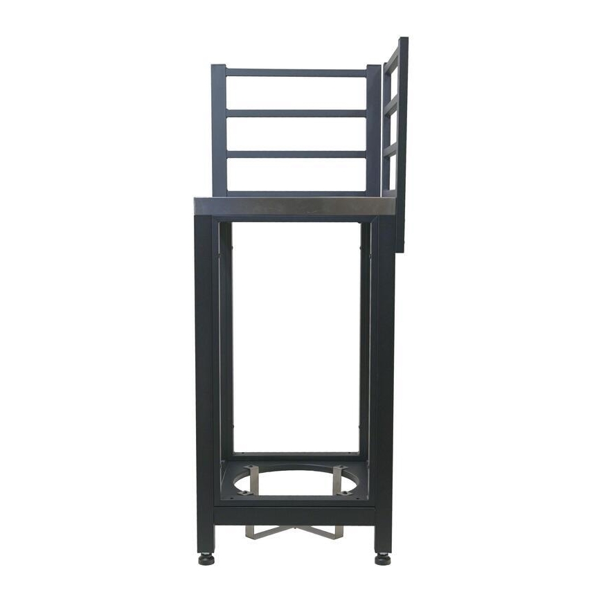 Hoekmodule voor buiten 47x47x123 cm zwart/roestvrij staal