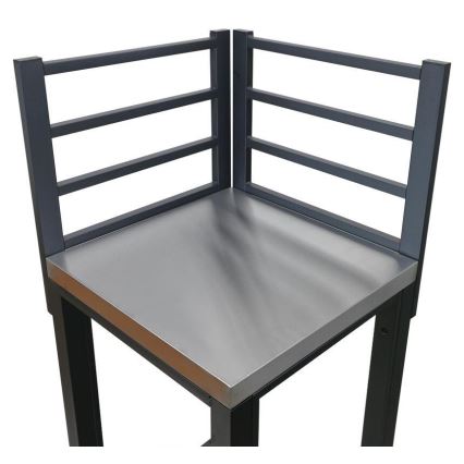 Hoekmodule voor buiten 47x47x123 cm zwart/roestvrij staal