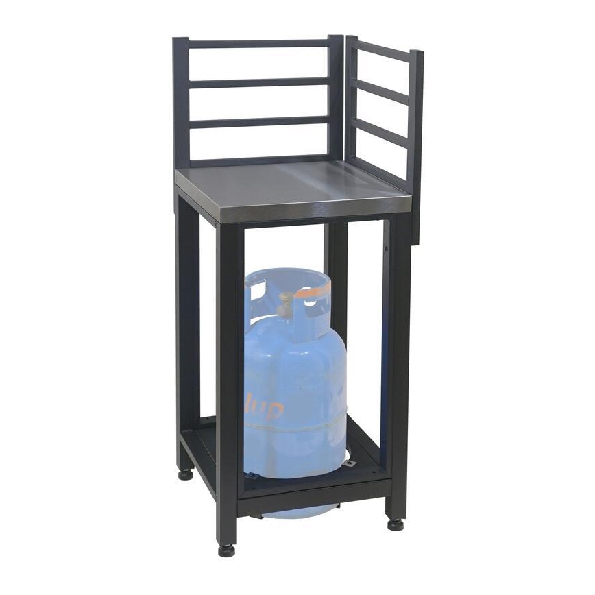 Hoekmodule voor buiten 47x47x123 cm zwart/roestvrij staal