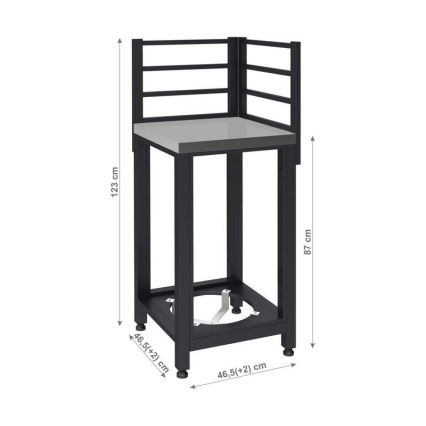 Hoekmodule voor buiten 47x47x123 cm zwart/roestvrij staal