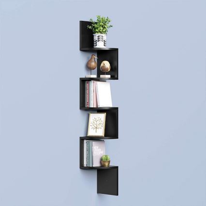 Hoekwandplank SNAKE zwart