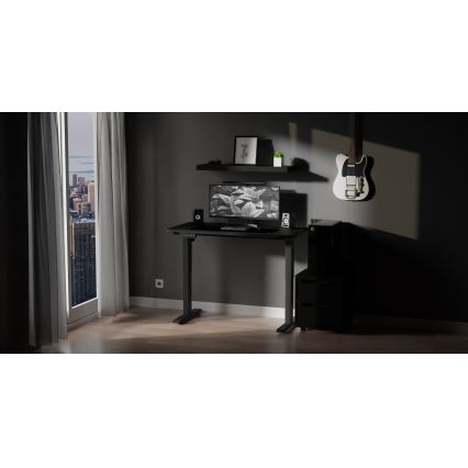 Hoogte verstelbaar bureau LEVANO 120x60 cm zwart