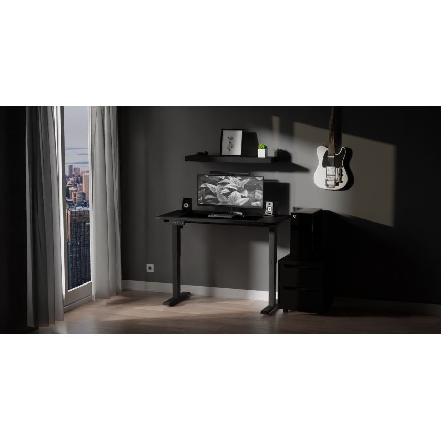Hoogte verstelbaar bureau LEVANO 120x60 cm zwart