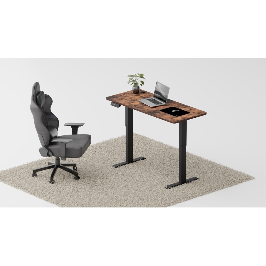 Hoogte verstelbaar bureau LEVANO 140x60 cm hout/zwart