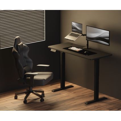 Hoogte verstelbaar bureau LEVANO 140x60 cm zwart