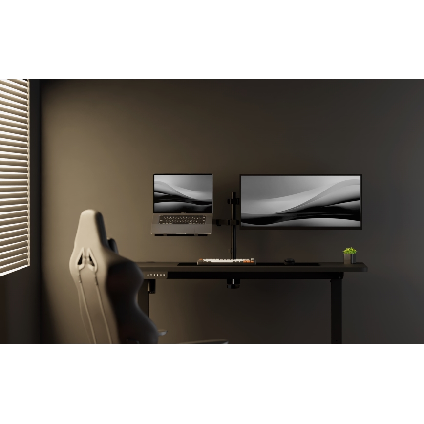 Hoogte verstelbaar bureau LEVANO 140x60 cm zwart