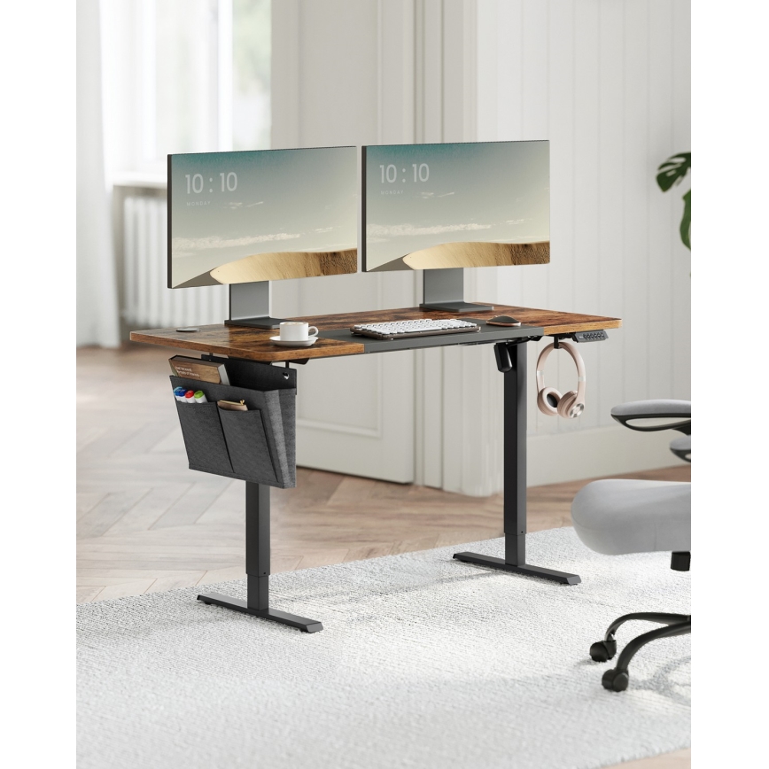 Hoogteverstelbaar bureau SOLEA-X bruin/zwart
