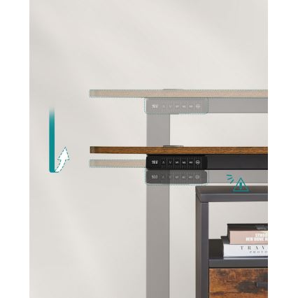 Hoogteverstelbaar bureau SOLEA-X bruin/zwart