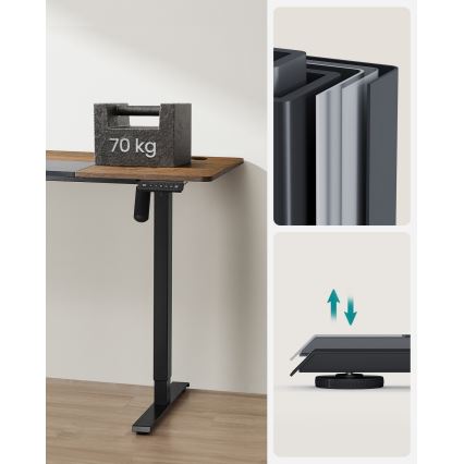 Hoogteverstelbaar bureau SOLEA-X bruin/zwart