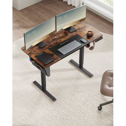 Hoogteverstelbaar bureau SOLEA-X bruin/zwart