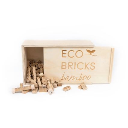 Houten bouwset ECO BRICKS, 145 stuks