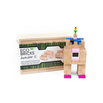 Houten bouwset ECO BRICKS, 145 stuks