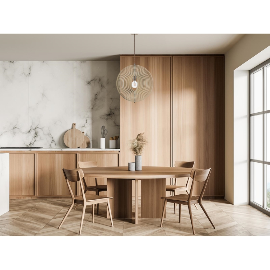 Houten hanglamp aan kabel 1xE27/60W/230V Ø 43,5 cm massief/fineer/beuk/rubberhout