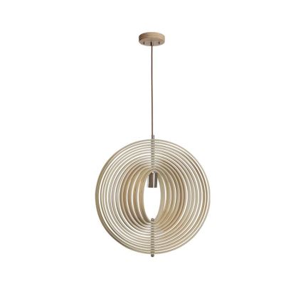 Houten hanglamp aan kabel 1xE27/60W/230V Ø 43,5 cm massief/fineer/beuk/rubberhout