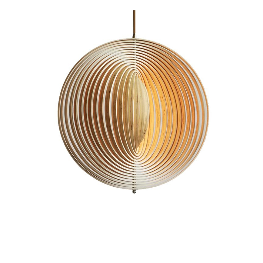 Houten hanglamp aan kabel 1xE27/60W/230V Ø 43,5 cm massief/fineer/beuk/rubberhout