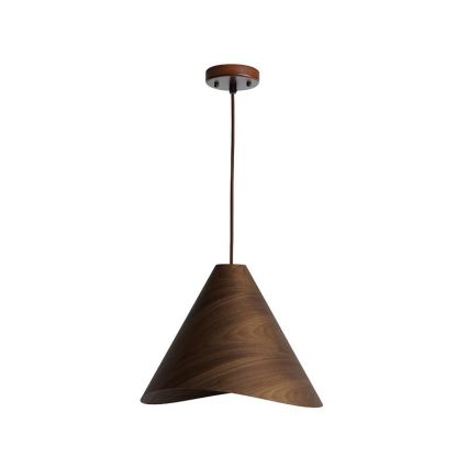 Houten hanglamp aan snoer 1xE27/60W/230V Ø 33 cm massief/walnoot/rubberhout