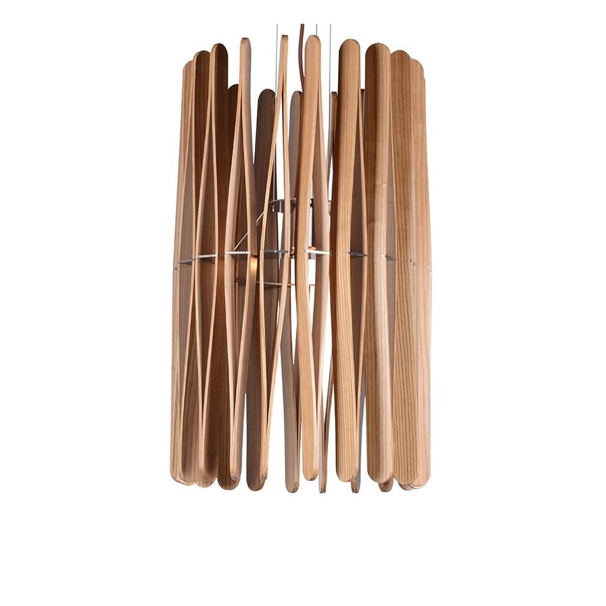 Houten hanglamp aan snoer 1xE27/60W/230V Ø 38 cm massief/essen/rubberhout