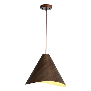 Houten hanglamp aan snoer 1xE27/60W/230V Ø 45 cm massief/walnoot/rubberhout