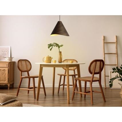 Houten hanglamp aan snoer 1xE27/60W/230V Ø 45 cm massief/walnoot/rubberhout