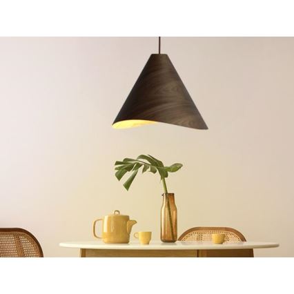 Houten hanglamp aan snoer 1xE27/60W/230V Ø 45 cm massief/walnoot/rubberhout