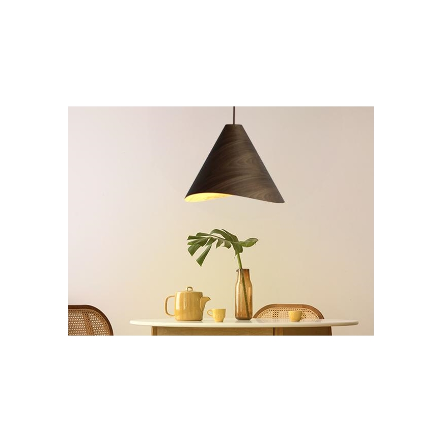 Houten hanglamp aan snoer 1xE27/60W/230V Ø 45 cm massief/walnoot/rubberhout