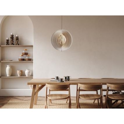 Houten hanglamp aan snoer 1xE27/60W/230V Ø 50 cm massief/fineer/rubberhout