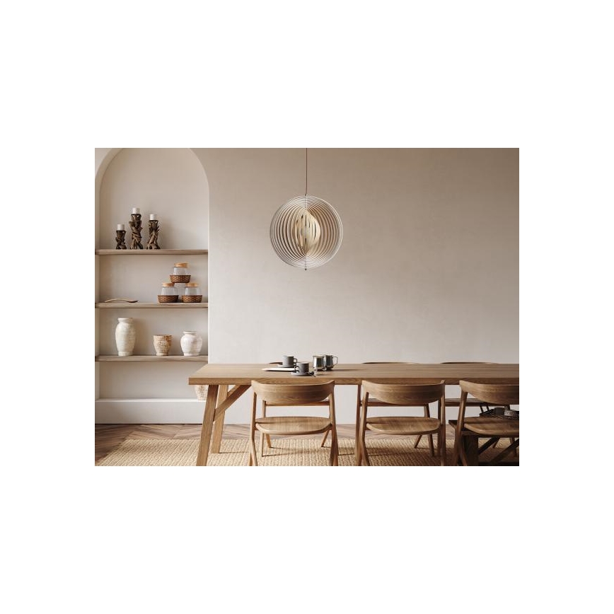 Houten hanglamp aan snoer 1xE27/60W/230V Ø 50 cm massief/fineer/rubberhout