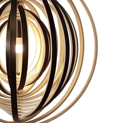 Houten hanglamp aan snoer 1xE27/60W/230V Ø 50 cm massief hout/fineer/rubberhout