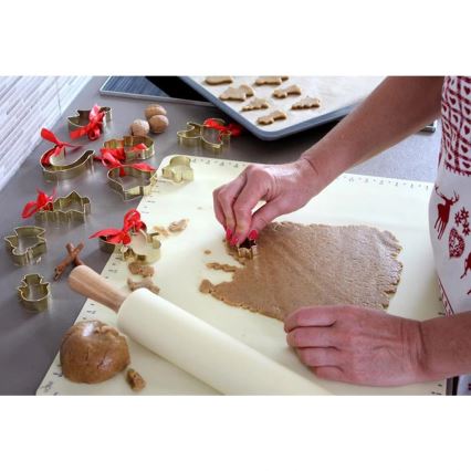 Houten roller met siliconen TORO 43 cm, crème