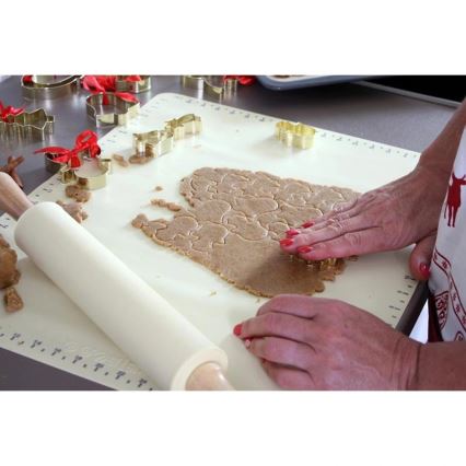 Houten roller met siliconen TORO 43 cm, crème