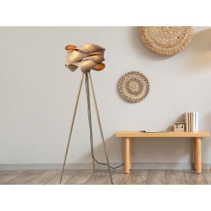 Houten vloerlamp 1xE27/60W/230V massief/fineer/essenhout