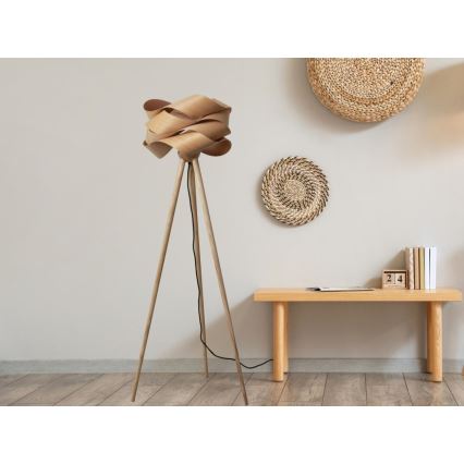 Houten vloerlamp 1xE27/60W/230V massief/fineer/essenhout