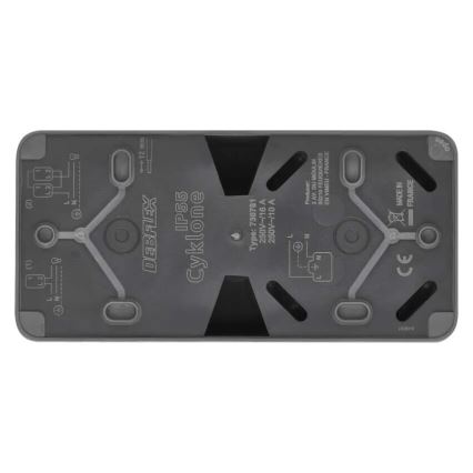 Huis schakelaar afwisselend met stopcontact 250V/16A IP55