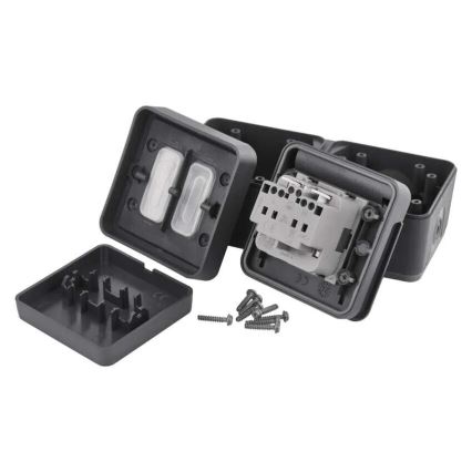 Huis schakelaar afwisselend met stopcontact 250V/16A IP55