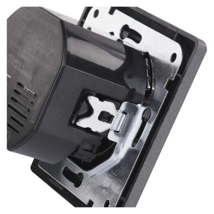 Huishoudelijke wandcontactdoos met USB-A+USB-C, Frans, 250V/16A, antraciet