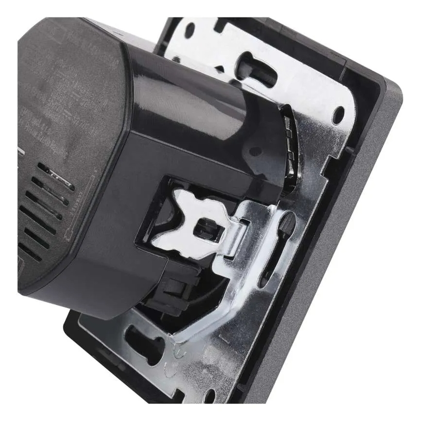 Huishoudelijke wandcontactdoos met USB-A+USB-C, Frans, 250V/16A, antraciet