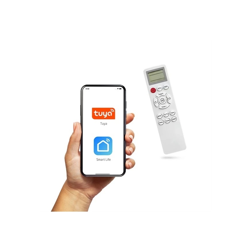 Hybride zonne-airconditioner 5 kW Tuya Wi-Fi wit + afstandsbediening