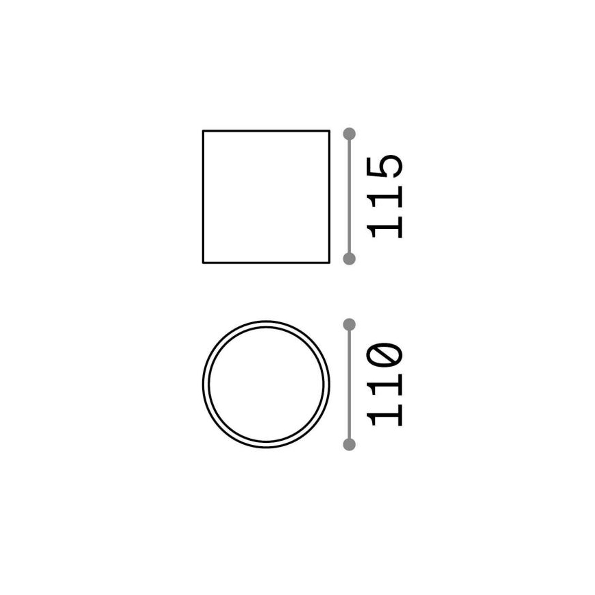 Ideal Lux - Badkamer spot GUN 1xGU10/28W/230V IP44 zwart