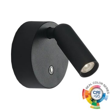 Ideal Lux - BEAN LED dimbare oplaadbare wandspot met aanraakbediening LED/3W/5V 2200 mAh CRI 95 zwart