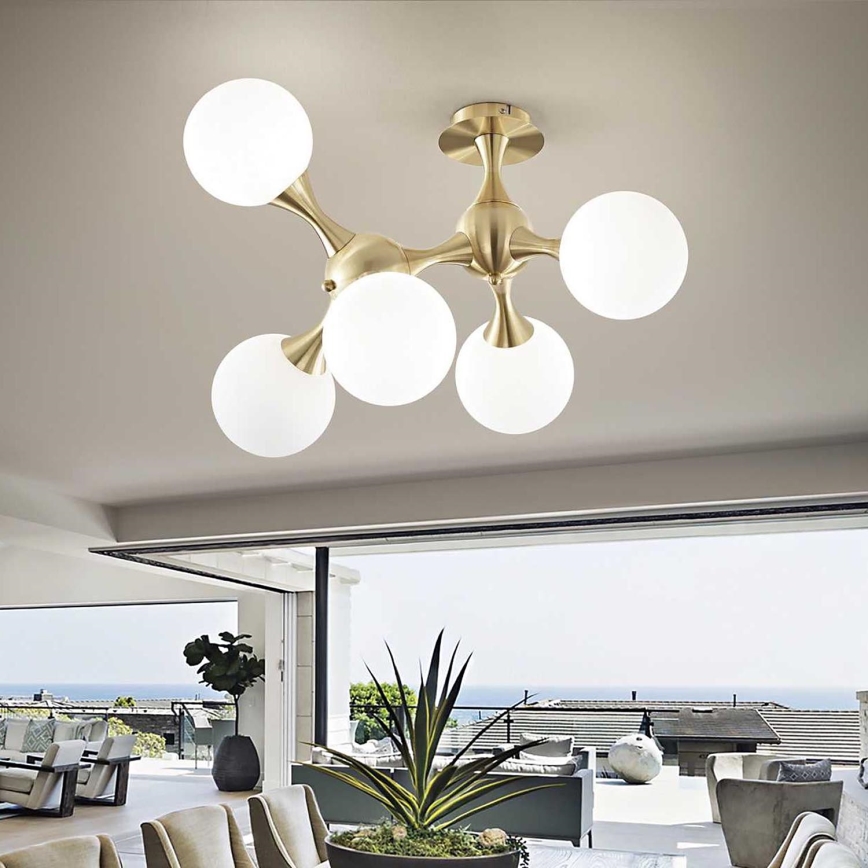 Ideal Lux - Bevestigde hanglamp NODI 5xE14/28W/230V messing