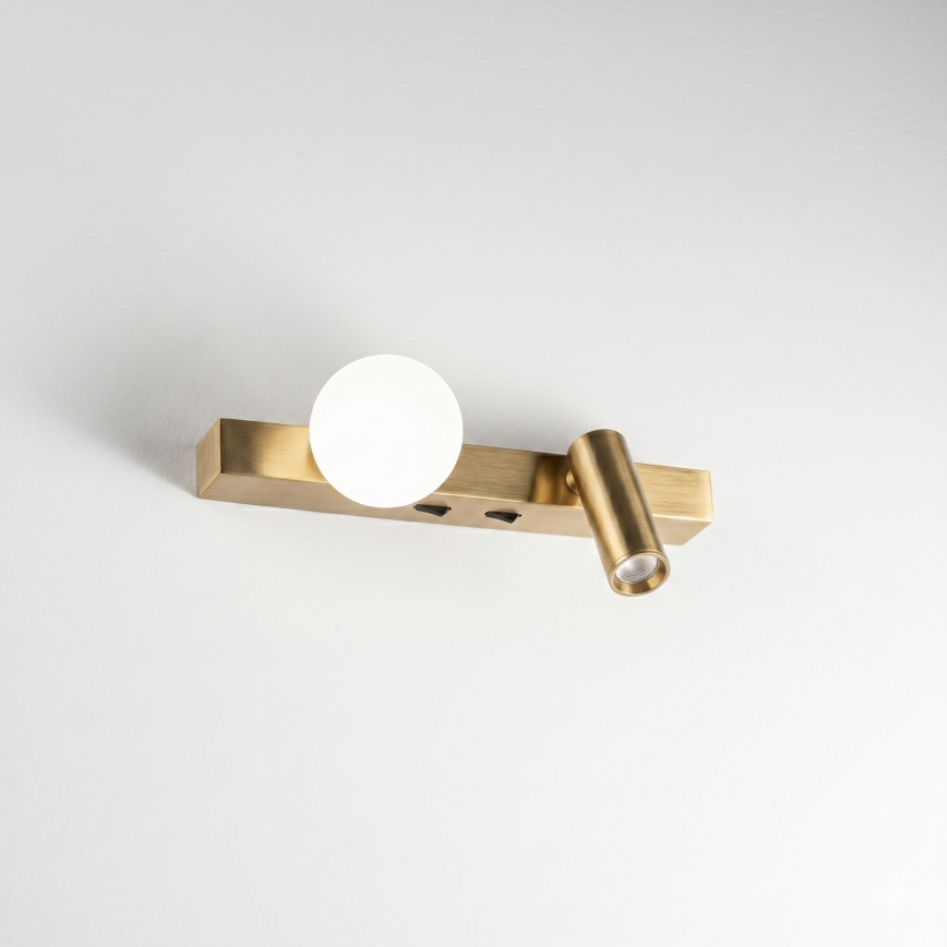 Ideal Lux - BINOMIO LED-wandlamp 2x LED/3W/230V, CRI 90, messing
