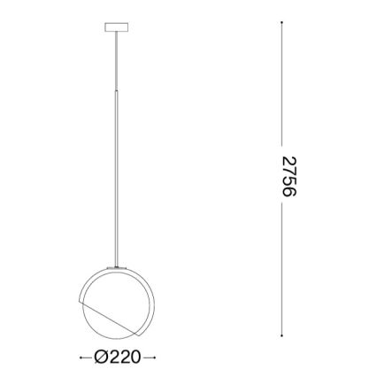 Ideal Lux - BLOOM hanglamp aan kabel 1xE27/42W/230V Ø22 cm zwart