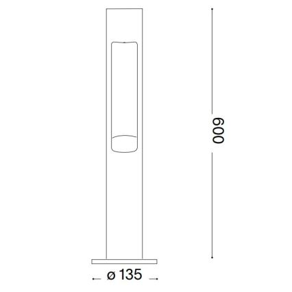 Ideal Lux - Buitenlamp ACQUA 1xG9/15W/230V 60 cm IP44 bruin