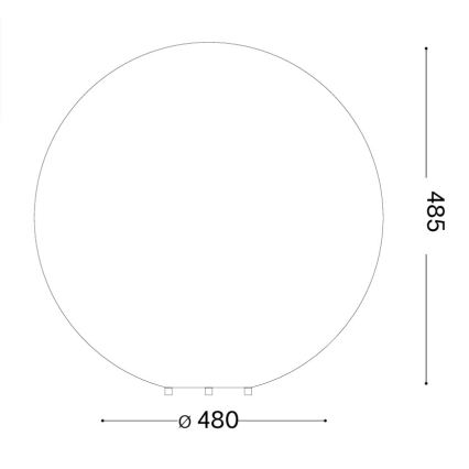 Ideal Lux - Buitenlamp DORIS 1xE27/60W/230V diam. 48 cm IP44 grijs