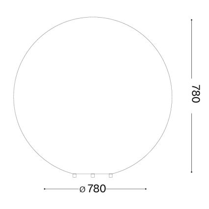 Ideal Lux - Buitenlamp DORIS 1xE27/60W/230V Ø 78 cm IP44 grijs