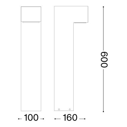 Ideal Lux - Buitenlamp SIRIO 1xGX53/9W/230V 60 cm IP65 bruin