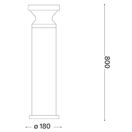 Ideal Lux - Buitenlamp TORRE 1xE27/15W/230V 80 cm IP65 antraciet